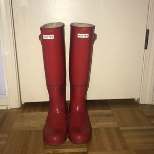 Red Tall Hunter Boots